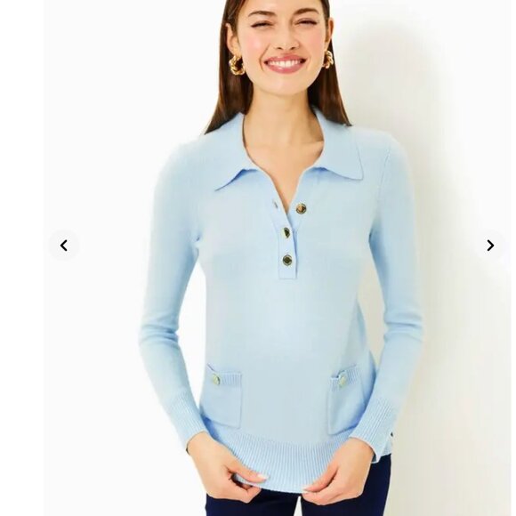 Lilly Pulitzer Jette Tunic Sweater - Bonaire Blue - Size Medium - Picture 3 of 17